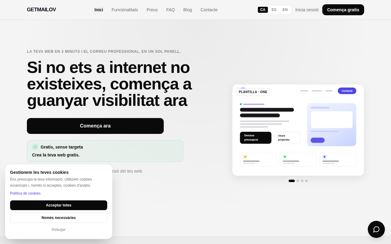 GETMAILOV, Web i correu